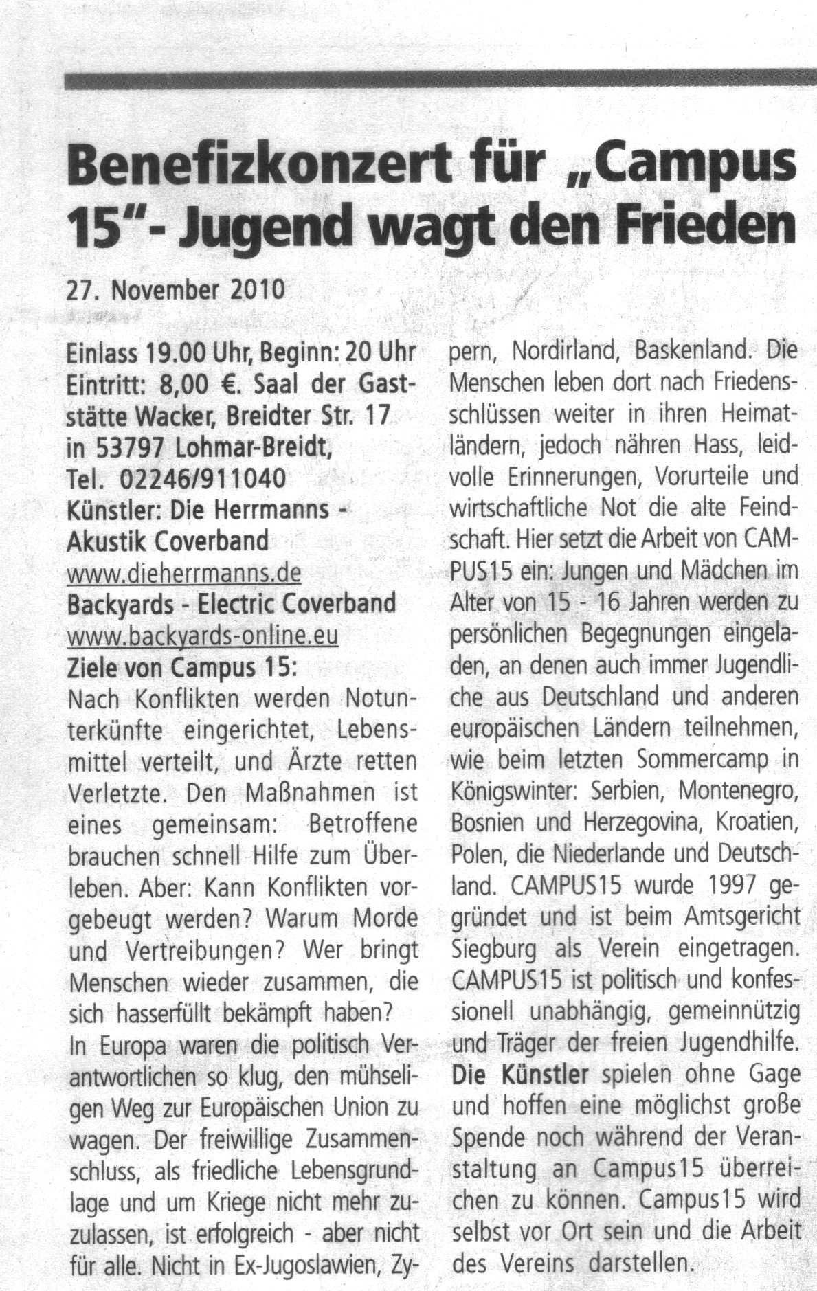 pressebericht benefizkonzert